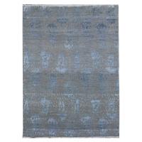 Diamond Carpets koberce Ručně vázaný kusový koberec Diamond DC-EKT 10 Silver/blue - 365x457 cm