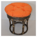 Taburet PANTAS — ratan, hnědá / více barev Oranžový melír
