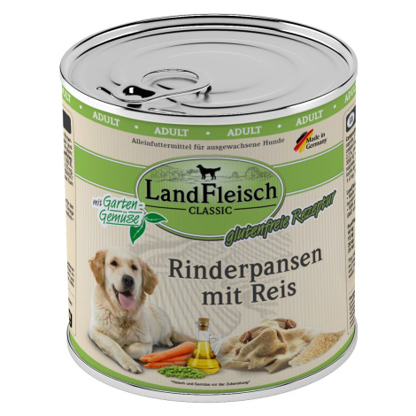 LandFleisch Dog Classic hovězí dršťky s rýží 6 × 800 g Landfleisch Pur