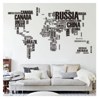 Samolepicí dekorace Mapa světa z písmen
