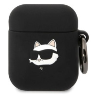 Karl Lagerfeld 3D Logo NFT Choupette Head Silikonové Pouzdro pro Airpods 1/2 Black