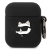 Karl Lagerfeld 3D Logo NFT Choupette Head Silikonové Pouzdro pro Airpods 1/2 Black