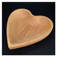 AMADEA Dřevěná miska ve tvaru srdce, masivní dřevo, rozměr 25x25x4,5 cm