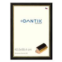 DANTIK rámeček 42 × 59,4, ANIVERSA černý AU plexi čiré