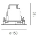 Artemide Ego 150 downlight kruh 5d 3000K hliník IK09 T4085NSPW00