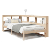 vidaXL Postel s knihovnou bez matrace 90 x 190 cm masivní borovice
