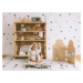 Myminihome Dřevěná knihovna 3v1 do dětského pokoje ve tvaru domku Zvolte barvu stran: Béžová, Zv