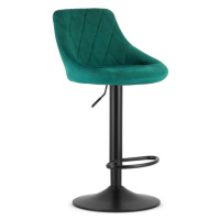 Zelená barová židle VELVET KAST s černou nohou