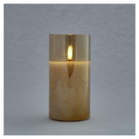 DecoLED LED svíčka ve skle, 7,5 x 15 cm, zlatá