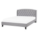 BELIANI postel Chesterfield BORDEAUX 140 × 200 cm, světle šedá