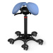Sedlová židle SALLI Swing Barva čalounění: Kůže - modrá riflová #77237, Konstrukce: černá + masá