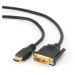 Kabel CABLEXPERT CC-HDMI-DVI-0.5M HDMI-DVI  0,5m, 1.3, M/M stíněný, zlacené kontakty