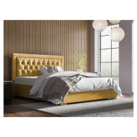 Eka Čalouněná postel Mona 160x200 cm Barva látky Trinity: (2318) Žlutá, Úložný prostor: S dřevěn