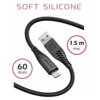 SWISSTEN DATOVÝ KABEL SOFT SILICONE USB / LIGHTNING 1,5 M 60W ČERNÝ