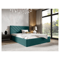 Eka Čalouněná postel LIZA 140x200 cm Barva látky Trinity: (2328) Tmavá zelená, Úložný prostor: B