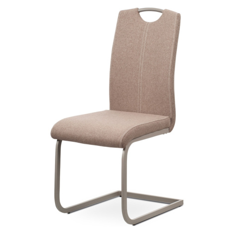 Jídelní židle WARDEN, krémová látka/lanýžový kov DOPRODEJ Autronic