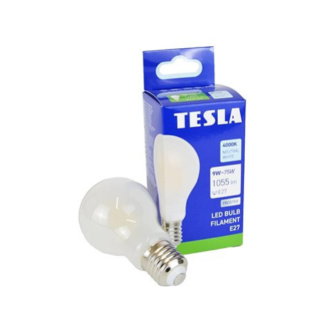 Tesla - LED žárovka FILAMENT BULB E27, 9W, 230V, 1055lm, 4000K denní bílá, 360st, mléčná