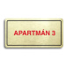 Accept Piktogram "APARTMÁN 3" (160 × 80 mm) (zlatá tabulka - barevný tisk)
