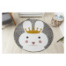 Dywany Łuszczów Dětský kusový koberec Petit Bunny grey kulatý - 120x120 (průměr) kruh cm