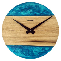 KUBRi 0180 - Luxusní dubové hodiny s doplňky z epoxidu