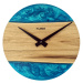 KUBRi 0180 - Luxusní dubové hodiny s doplňky z epoxidu