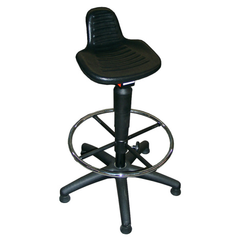 meychair Pracovní stolička, sedák z PU lehčené hmoty, s podlahovými patkami a nožním kruhem