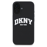 Zadní kryt DKNY Liquid Silicone Arch Logo MagSafe pro Apple iPhone 16 Plus, černá