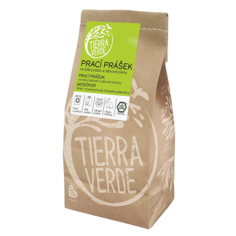 Tierra Verde Prací prášek na bílé prádlo a látkové pleny, papírový sáček 850 g