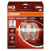 OSRAM H3 12V 55W PK22s NIGHT BREAKER LASER +150% více světla 2ks 64151NL-2HB