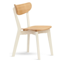 Dřevěná jídelní židle NICO – masiv, dub / bílá