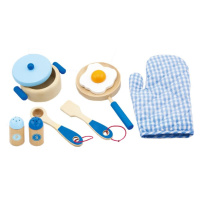 VIGA - Dětské dřevěné nádobí Viga-snídaně modré