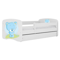 Dětská postel Babydreams+SZ bílá 70x140 Modrý medvídek