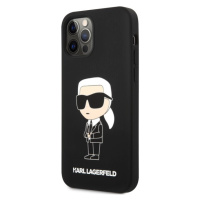 Karl Lagerfeld Liquid Silicone Ikonik NFT zadní kryt pro iPhone 12/12 Pro černý