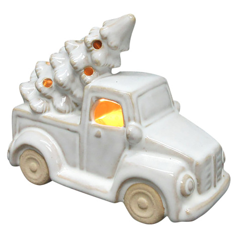 Mondex Vánoční LED dekorace auto SANTA LILA 10,2 cm bílá