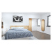 Postel Duras, 160x200, bílá/dub, 2x noční stolek, s výklopem