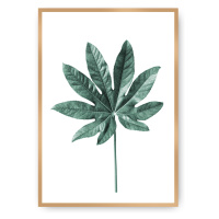 Dekoria Plakát  Leaf Emerald Green, 30 x 40 cm, Ramka: Złota