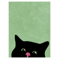 Ilustrace Curious cat, Raissa Oltmanns, (30 x 40 cm)