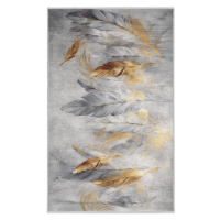 Pratelný koberec v šedé a zlaté barvě 160x230 cm Golden Feathers – Mila Home