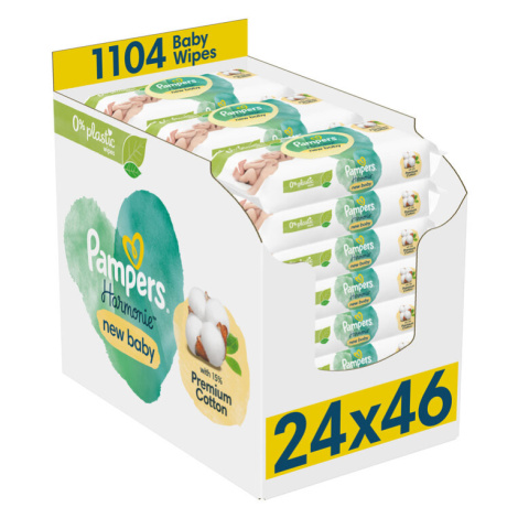 PAMPERS Ubrousky vlhčené Harmonie New Baby Plastic Free 24x46 ks