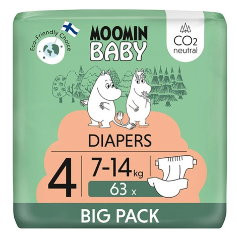 MOOMIN BABY 4 Eko plenky maxi 7-14 kg 63 kusů