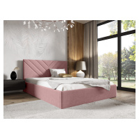 Eka Čalouněná postel LIZA 120x200 cm Barva látky Trinity: (2323) Tmavá růžová, Úložný prostor: B
