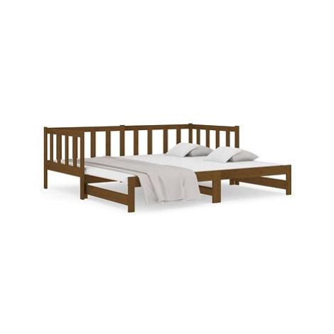 Výsuvná postel medově hnědá 2× (80 × 200) cm masivní borovice, 814707 SHUMEE