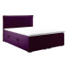 Čalouněná postel Violet 120x200, fialová, vč. matrace a topperu