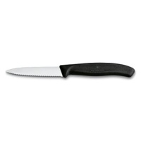 Victorinox nůž na zeleninu s vlnkovaným ostřím 8cm plast černý