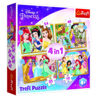 Trefl Puzzle Disney princezny: Šťastný den 4v1 (35,48,54,70 dílků) - Trefl