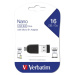 VERBATIM Flash Disk 16GB Store 'n' Stay NANO + micro USB OTG adaptér, USB 2.0, černý Černá