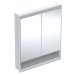 Geberit ONE - Zrcadlová skříňka s LED osvětlením, 750x900x150 mm, 2 dvířka, s nikou, vestavná, b