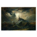Karl Blechen - Obrazová reprodukce Stormy sea with Lighthouse, (40 x 26.7 cm)