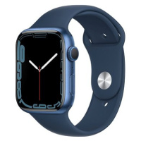 Apple Watch Series 7 45mm Modrý hliník s hlubokomořsky modrým sportovním řemínkem