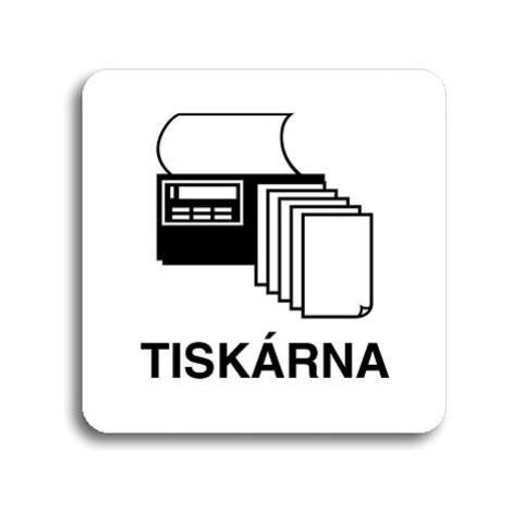 Accept Piktogram "tiskárna" (80 × 80 mm) (bílá tabulka - černý tisk bez rámečku)